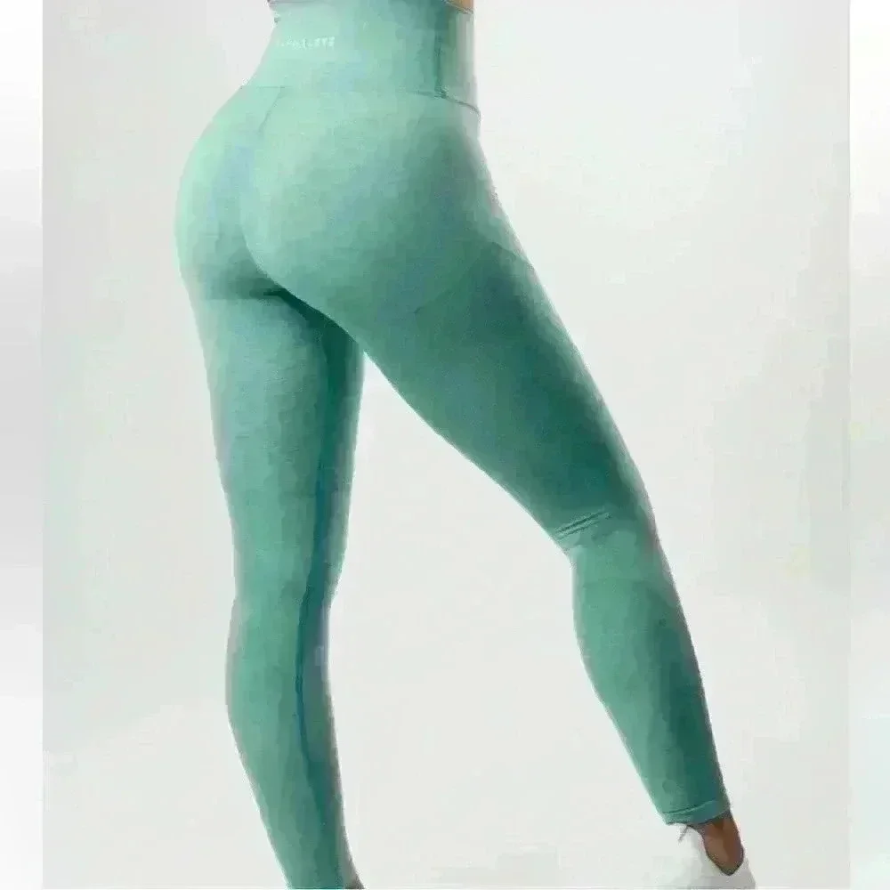 Alphalete Women's Small OG Revival Leggings Compression High Rise Jade Green